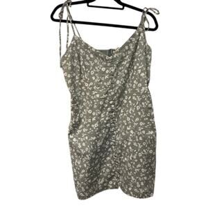 Abercrombie & Fitch Floral Dress Women‎ XL Button Up Tie Straps Cottage